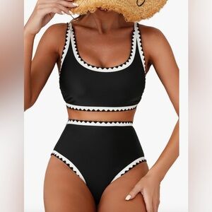 Chic Black and White Bikini Set